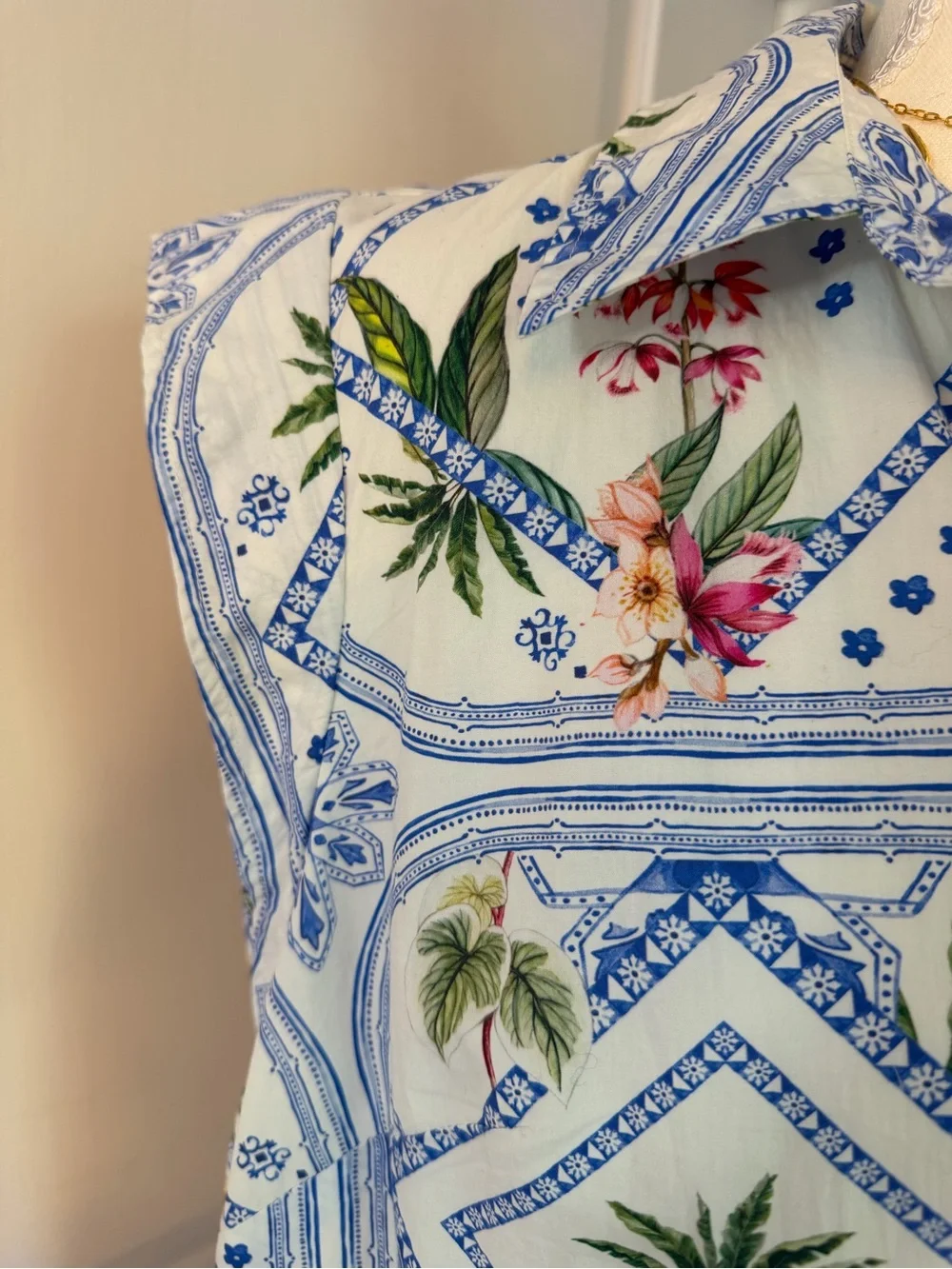 NWT Maeve for Anthropologie Floral Blue and White Midi Dress Small